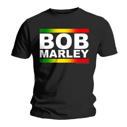 Bob Marley Unisex T-Shirt: Rasta Band Block (Large)