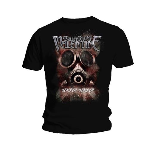 Bullet For My Valentine Unisex T-Shirt: Temper Temper Gas Mask (Large)