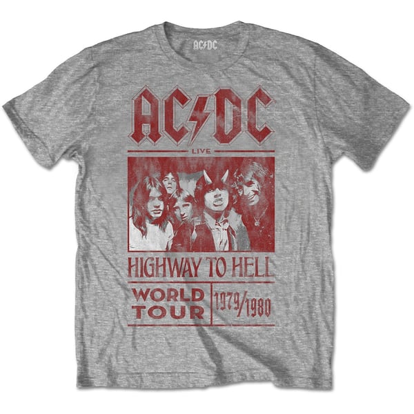 AC/DC Unisex T-Shirt: Highway to Hell World Tour 1979/1980 (X-Large)