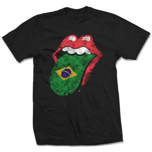The Rolling Stones Unisex T-Shirt: Brazil Tongue (Medium)