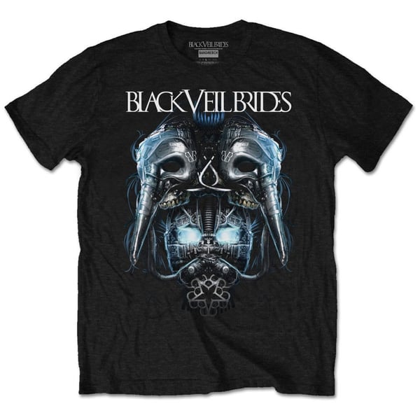 Black Veil Brides Unisex T-Shirt: Metal Mask (Retail Pack) (Medium)