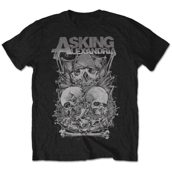 Asking Alexandria Unisex T-Shirt: Skull Stack (Retail Pack) (Large)