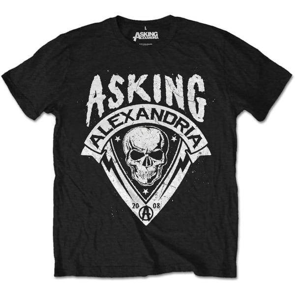 Asking Alexandria Unisex T-Shirt: Skull Shield (Retail Pack) (X-Large)