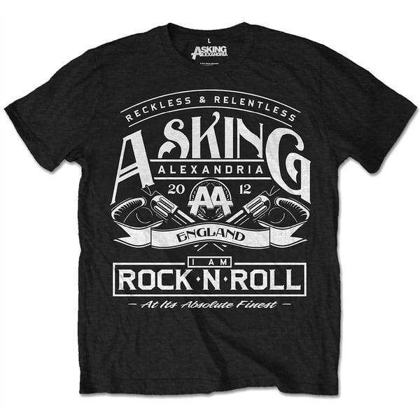 Asking Alexandria Unisex T-Shirt: Rock N' Roll (Retail Pack) (XX-Large)