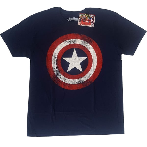 Marvel Comics Unisex T-Shirt: Captain America Distressed Shield (X-Large)