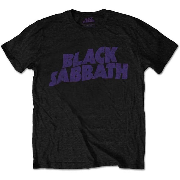 Black Sabbath Unisex T-Shirt: Wavy Logo Vintage (Small)