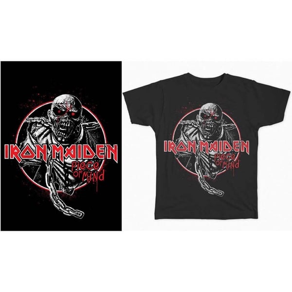 Iron Maiden Unisex T-Shirt: Piece of Mind Circle (Small)