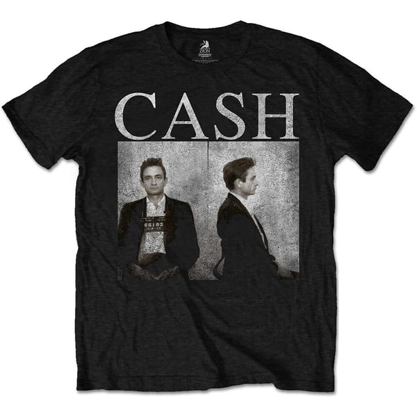 Johnny Cash Unisex T-Shirt: Mug Shot (Large)