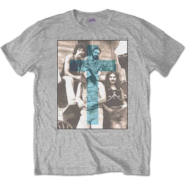 Black Sabbath Unisex T-Shirt: Blue Cross (Medium)