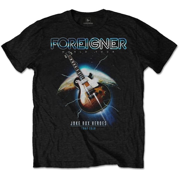 Foreigner Unisex T-Shirt: Juke Box Heroes (Medium)