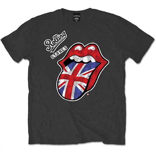 The Rolling Stones Unisex Tee: Vintage British Tongue (X-Large)