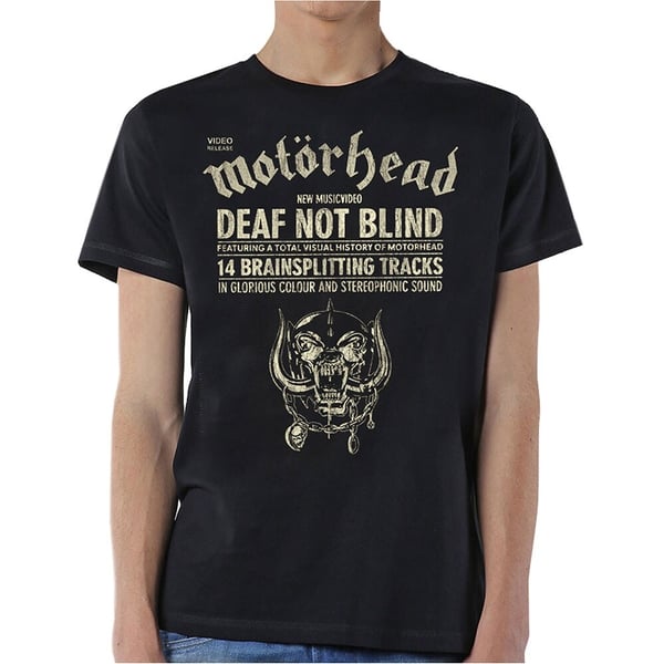 Motorhead Unisex T-Shirt: Deaf Not Blind (X-Large)