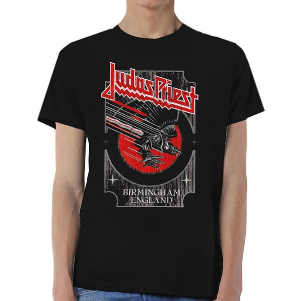 Judas Priest Unisex T-Shirt: Silver and Red Vengeance (XX-Large)