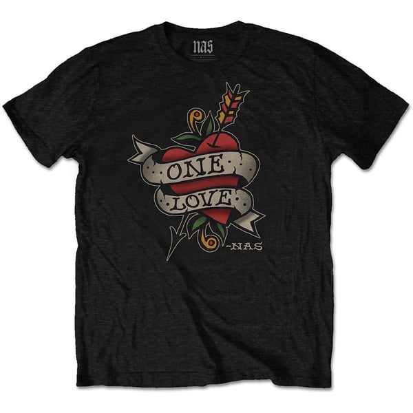 Nas Unisex T-Shirt: Love Tattoo (XX-Large)