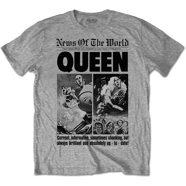 Queen Unisex T-Shirt: News of the World 40th Front Page (XX-Large)
