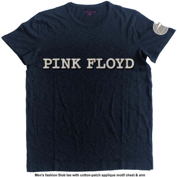 Pink Floyd Unisex Applique T-Shirt: Logo & Prism (Medium)