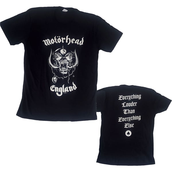 Motorhead Unisex T-Shirt: England (Back Print) (Medium)