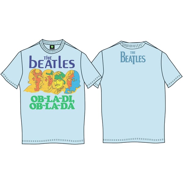 The Beatles Unisex T-Shirt: Ob-La-Di (Back Print) (Large)