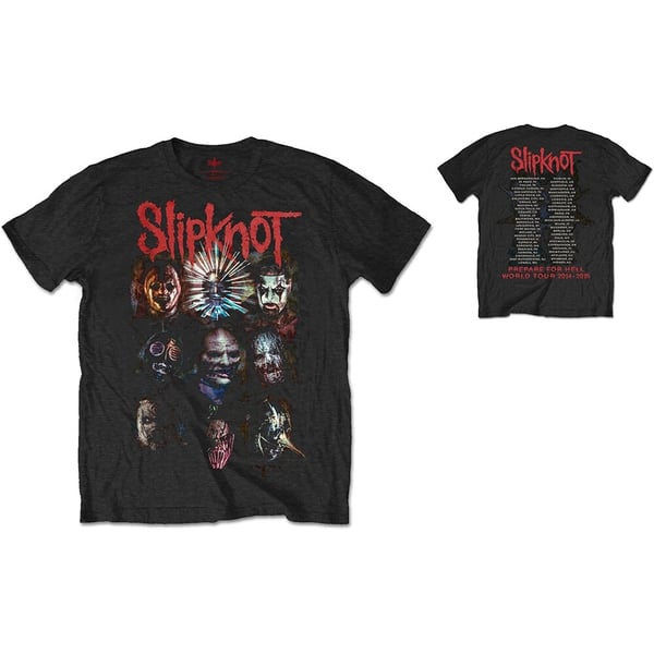 Slipknot Unisex T-Shirt: Prepare for Hell 2014-2015 Tour (Back Print) (Large)