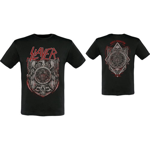 Slayer Unisex T-Shirt: Medal 2013/2014 Dates (Back Print/Ex. Tour) (Small)