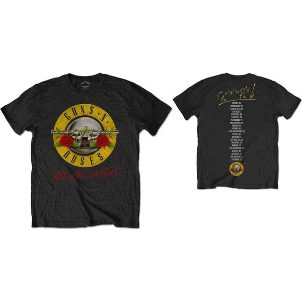 Guns N' Roses Unisex T-Shirt: Not in this Lifetime Tour (Back Print) (Large)