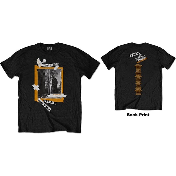 Nas Unisex T-Shirt: Life's a Bitch (Back Print) (X-Large)