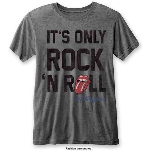 The Rolling Stones Unisex Burn Out T-Shirt: It's Only Rock n' Roll (Small)