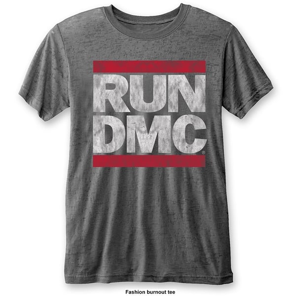 Run DMC Unisex Burn Out T-Shirt: DMC Logo (Large)