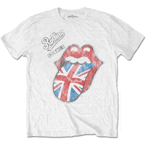 The Rolling Stones Unisex T-Shirt: Vintage British Tongue (Soft Hand Inks) (X-Large)