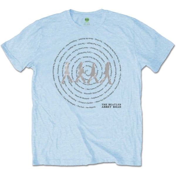 The Beatles Unisex T-Shirt: Abbey Road Songs Swirl (Foiled) (Large)