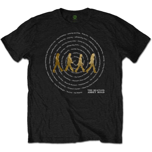 The Beatles Unisex T-Shirt: Abbey Road Songs Swirl (Foiled) (Medium)