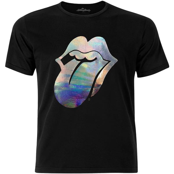 The Rolling Stones Unisex T-Shirt: Foil Tongue (Foiled) (Medium)