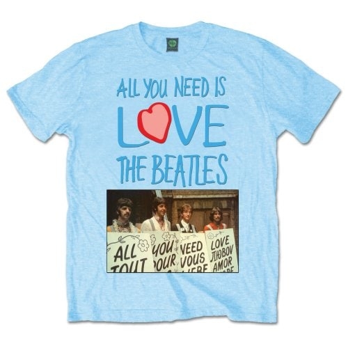 The Beatles Unisex T-Shirt: All you need is love Play Cards (Small)