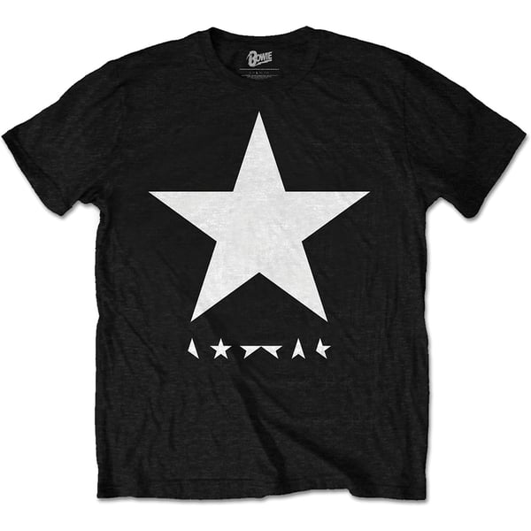 David Bowie Unisex T-Shirt: Blackstar (White Star on Black) (Large)