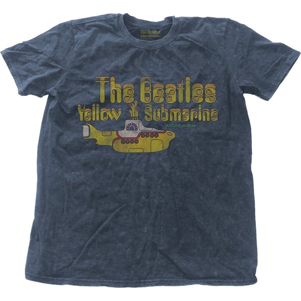 The Beatles Unisex Snow Wash T-Shirt: Yellow Submarine Nothing Is Real (Large)