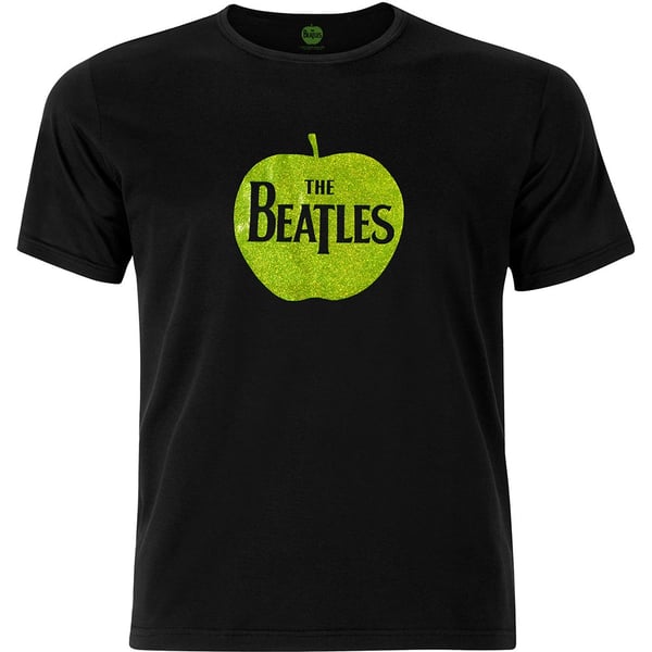 The Beatles Unisex T-Shirt: Apple Logo (Sparkle Gel) (X-Large)