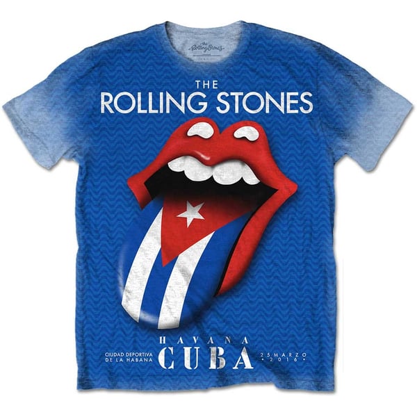 The Rolling Stones Unisex Sublimation T-Shirt: Havana Cuba (Small)