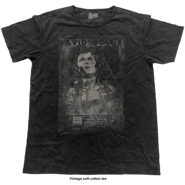 David Bowie Unisex Vintage T-Shirt: Live (Small)