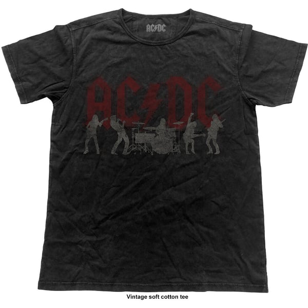 AC/DC Unisex Fashion Tee: Silhouettes (Vintage Finish) (Medium)