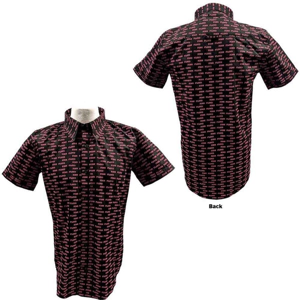 Pink Floyd Unisex Casual Shirt: Courier Pattern (All Over Print) (X-Large)