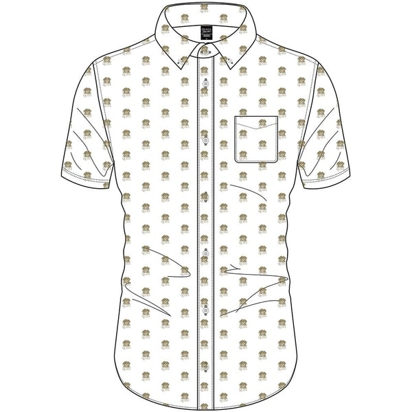 Queen Unisex Casual Shirt: Crest Pattern (All Over Print) (Small)