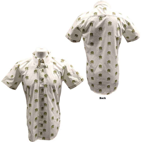 Queen Unisex Casual Shirt: Crest Pattern (All Over Print) (XX-Large)