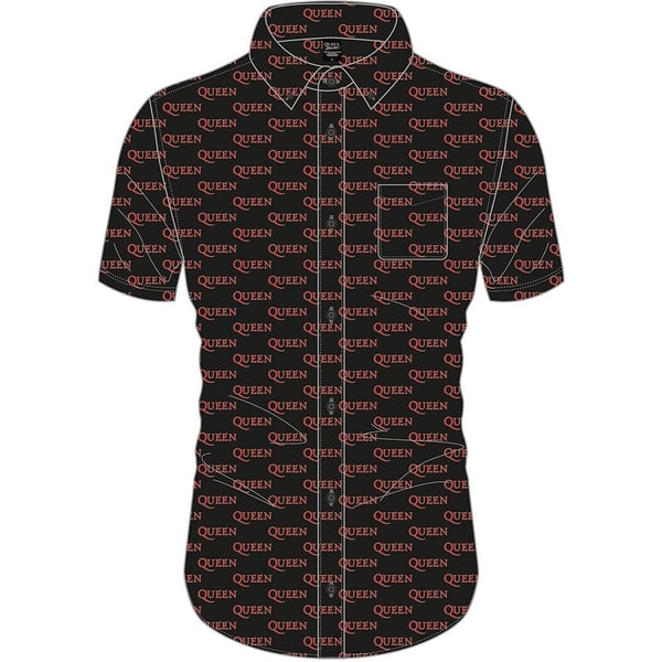 Queen Unisex Casual Shirt: Logo Pattern (All Over Print) (X-Large)