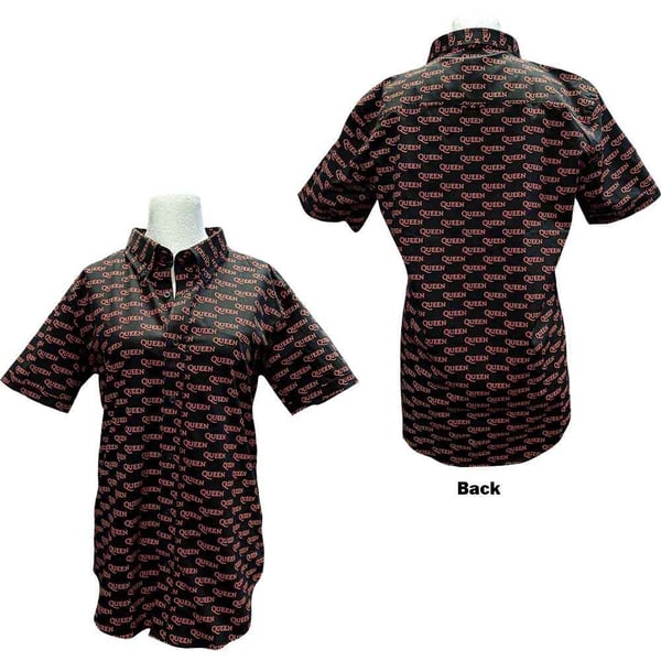 Queen Unisex Casual Shirt: Logo Pattern (All Over Print) (XX-Large)