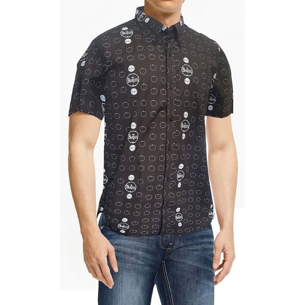 The Beatles Unisex Casual Shirt: Drum and Apples (All Over Print) (Small)
