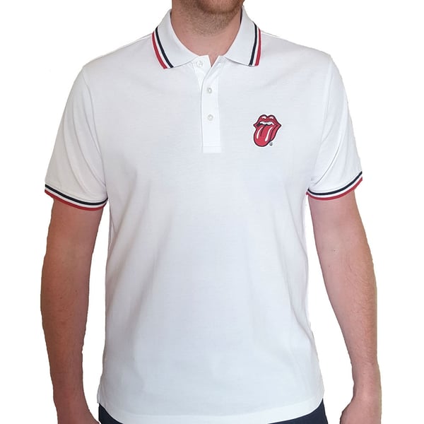 The Rolling Stones Unisex Polo Shirt: Classic Tongue (Medium) The Rolling Stones Unisex Polo Shirt: Classic Tongue (Medium)