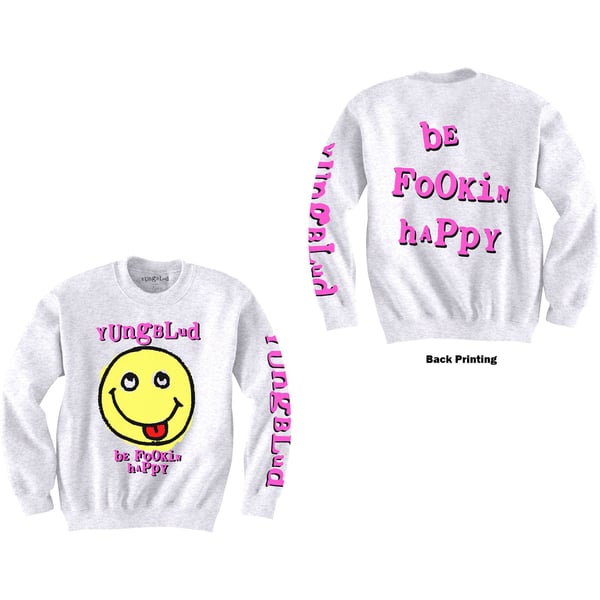 Yungblud Unisex Sweatshirt: Raver Smile (Back & Arm Print) (Medium)