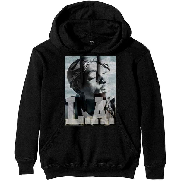 Tupac Unisex Pullover Hoodie: LA Skyline (XX-Large)