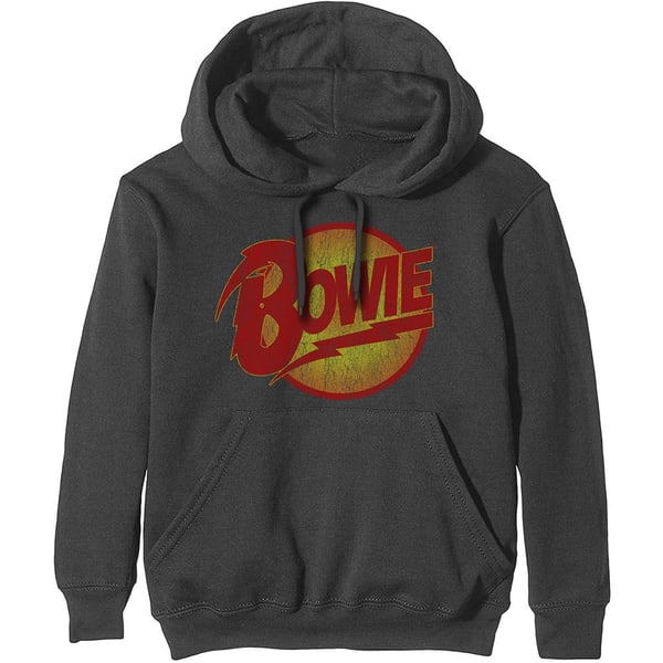 David Bowie Unisex Pullover Hoodie: Vintage Diamond Dogs Logo (Large)