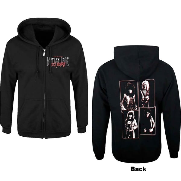 Motley Crue Unisex Zipped Hoodie: 40 Years (Back Print) (Small)